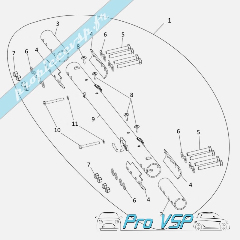 Repair kit cross front