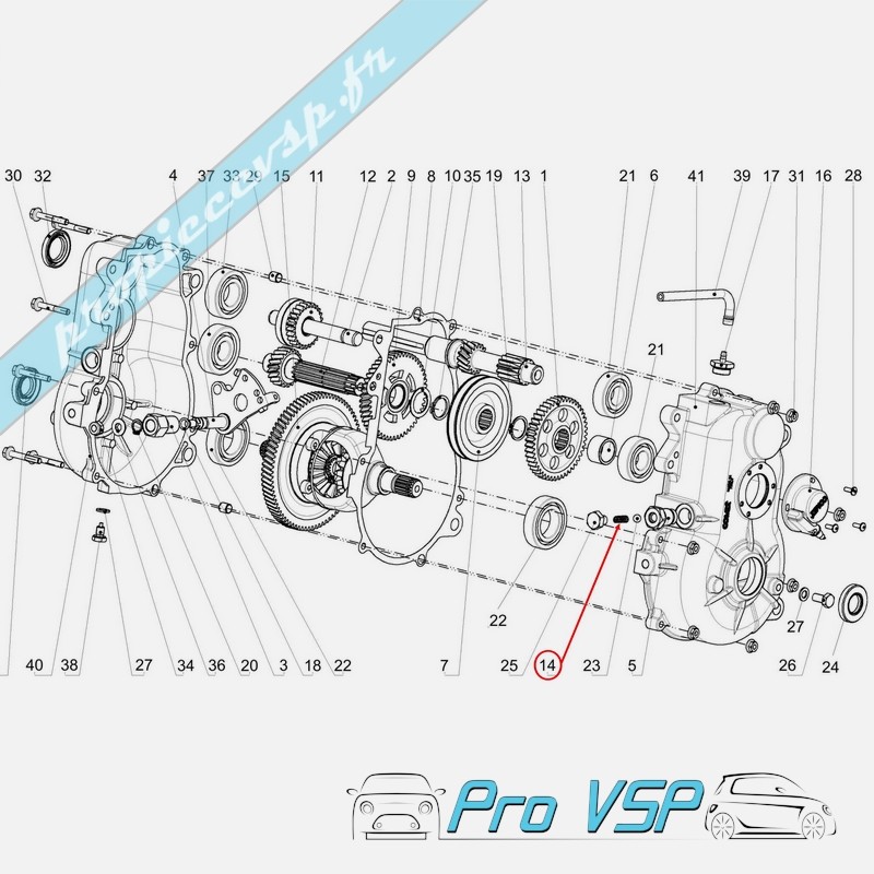 Caja de velocidad selector bola primavera