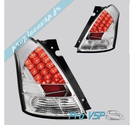 Red coloured Tuning Dectane rear lights / chrome Bellier Jade