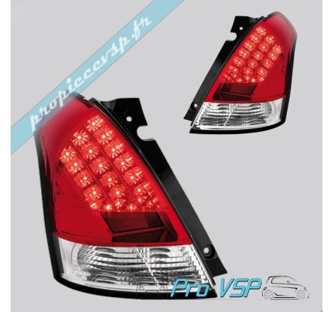 Red coloured Tuning Dectane rear lights / chrome Bellier Jade