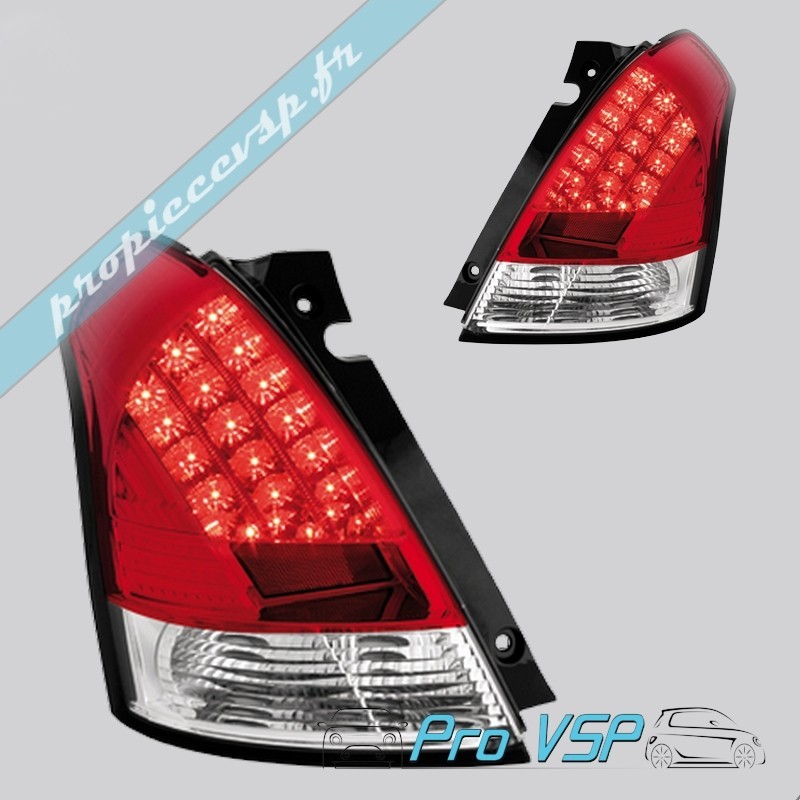 Red coloured Tuning Dectane rear lights / chrome Bellier Jade