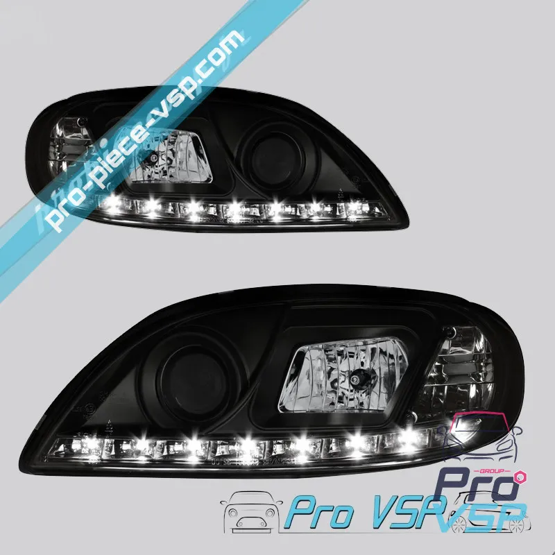 Phares avant Tuning Dayline Devil eyes noir Microcar Virgo 3 , Ligier Xtoo 1 , 2 , max , Jdm Albizia , Abaca , Bellier Divane , 