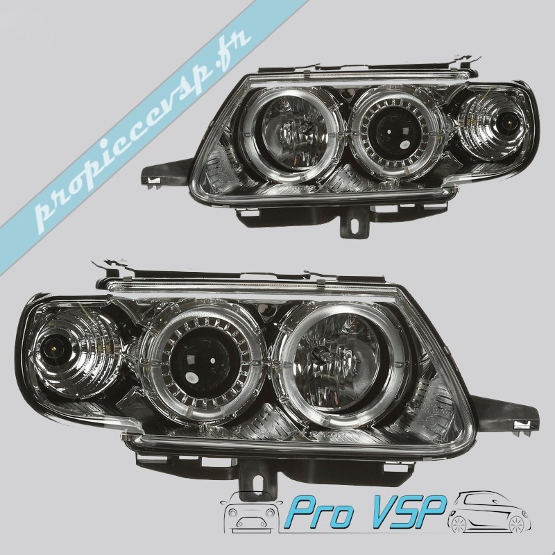 Headlights before Tuning Angeleyes Chrome