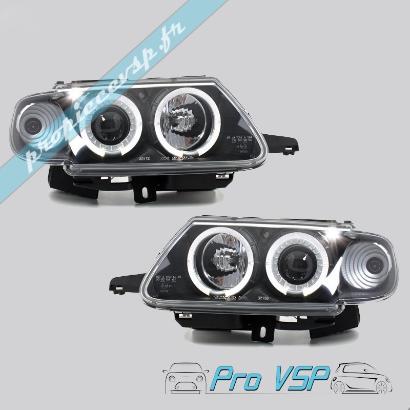 Headlights before Tuning Angeleyes Black