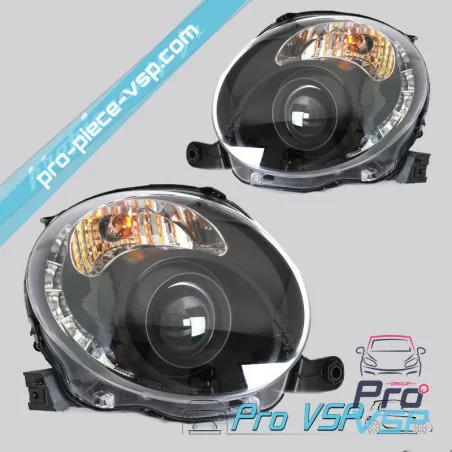 Headlights before Tuning Devil Eyes Black Bellier B8