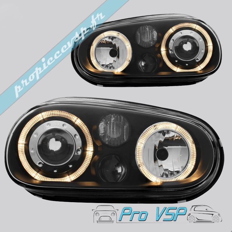 Phares avant Tuning angeleyes noir adaptable pour Italcar T2 , T3