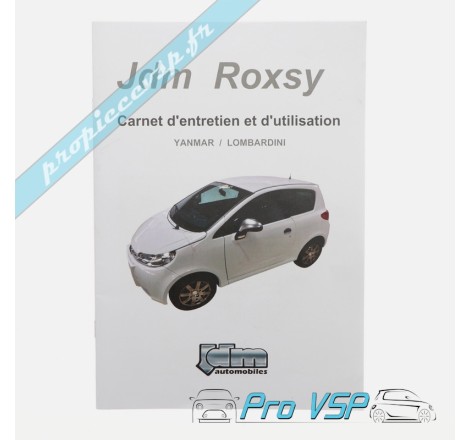 Carnet entretien pour Jdm Roxsy