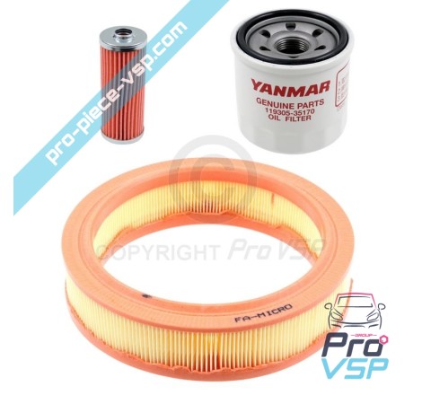 Kit 3 filtres origine pour moteur yanmar bicylindre