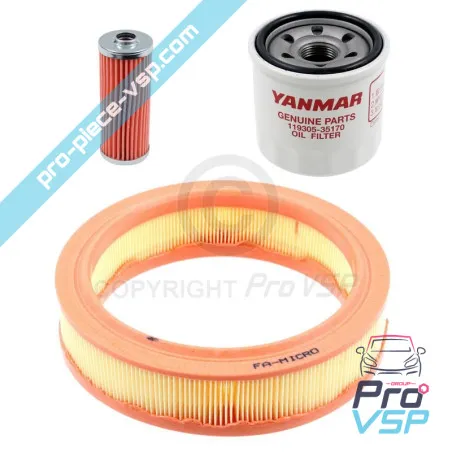 Kit 3 filtres origine pour moteur yanmar bicylindre