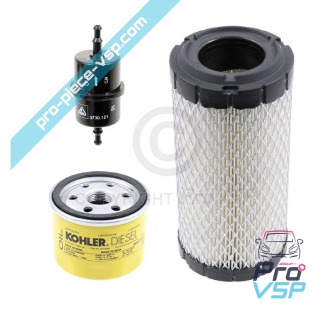 KIT 3 Filtros de origem para motor Lombardini Focs Progress