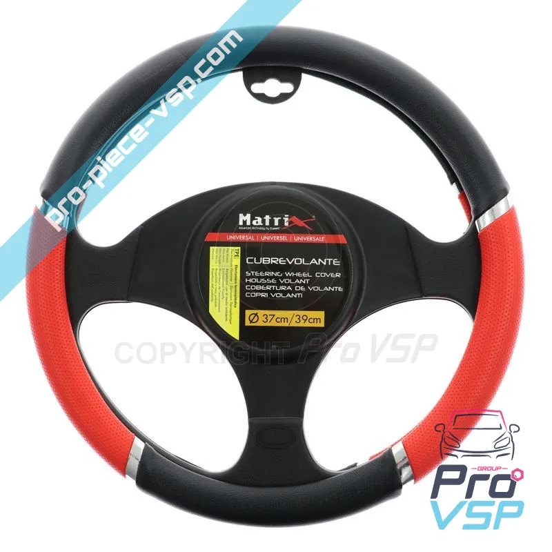 Red black steering wheel cover