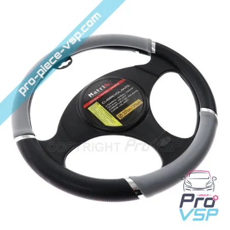 Gray black steering wheel cover