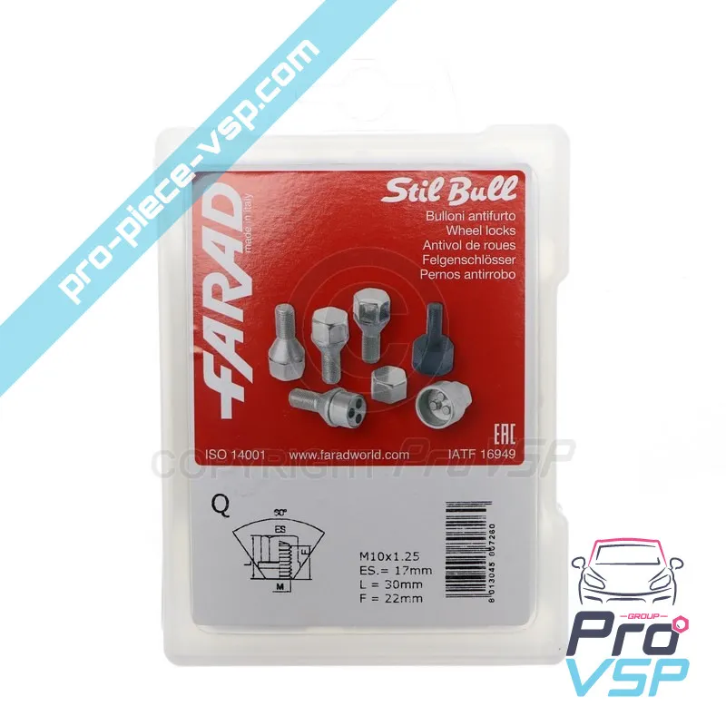 Set de 4 piulițe anti-furt