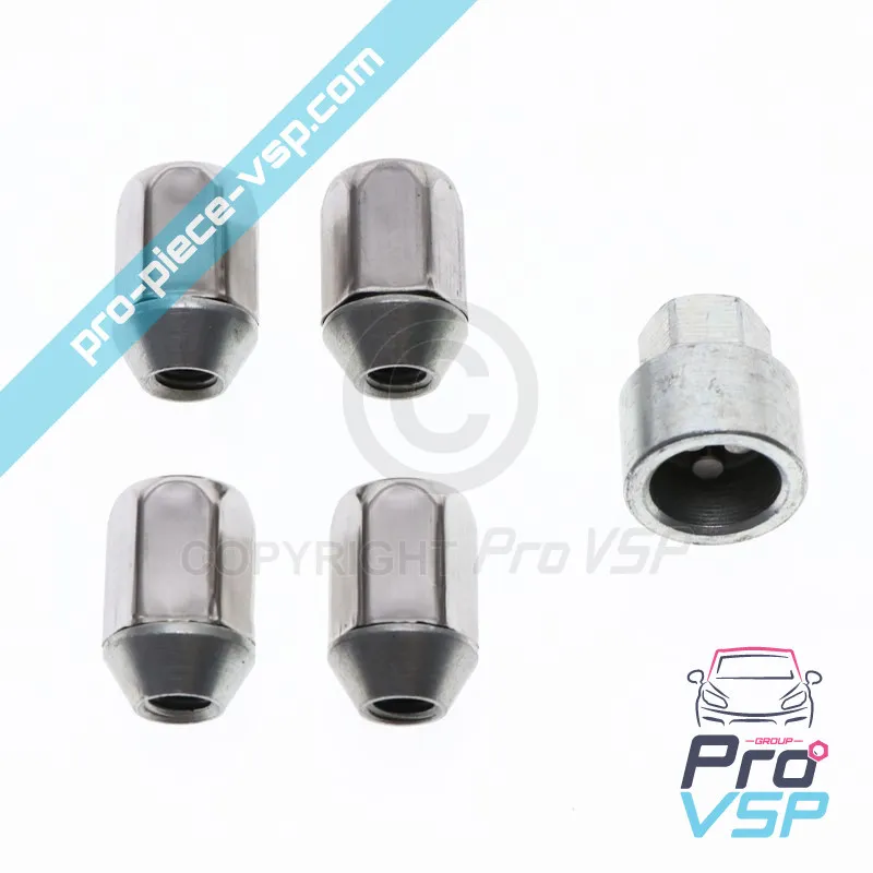 Set of 4 anti-theft nuts