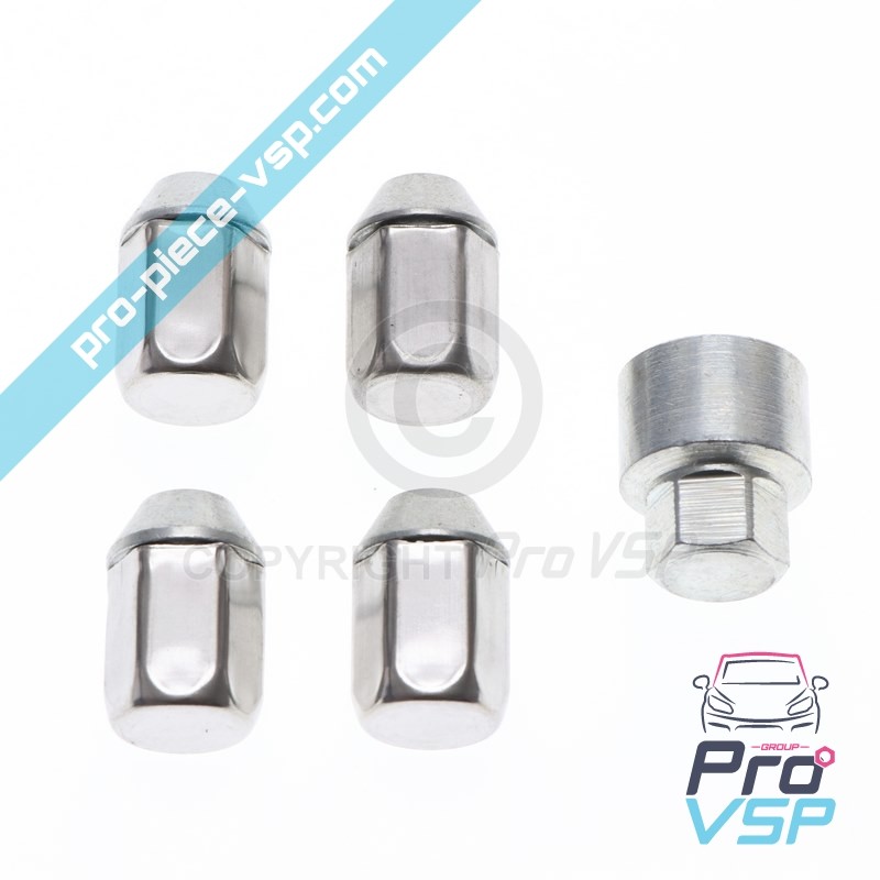 Set of 4 anti-theft nuts