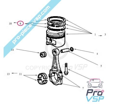 Segments origine pour moteur lombardini focs progress