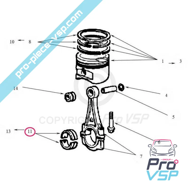 Cojines de barra de motor Lombardini focs , progress y 502 euro4