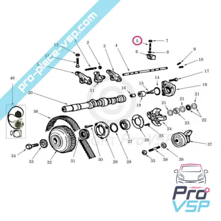 Goujon d'axe de culbuteur lombardini focs et progress