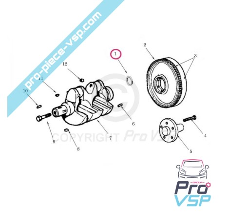 Crankshaft spinnaker (flywheel side)