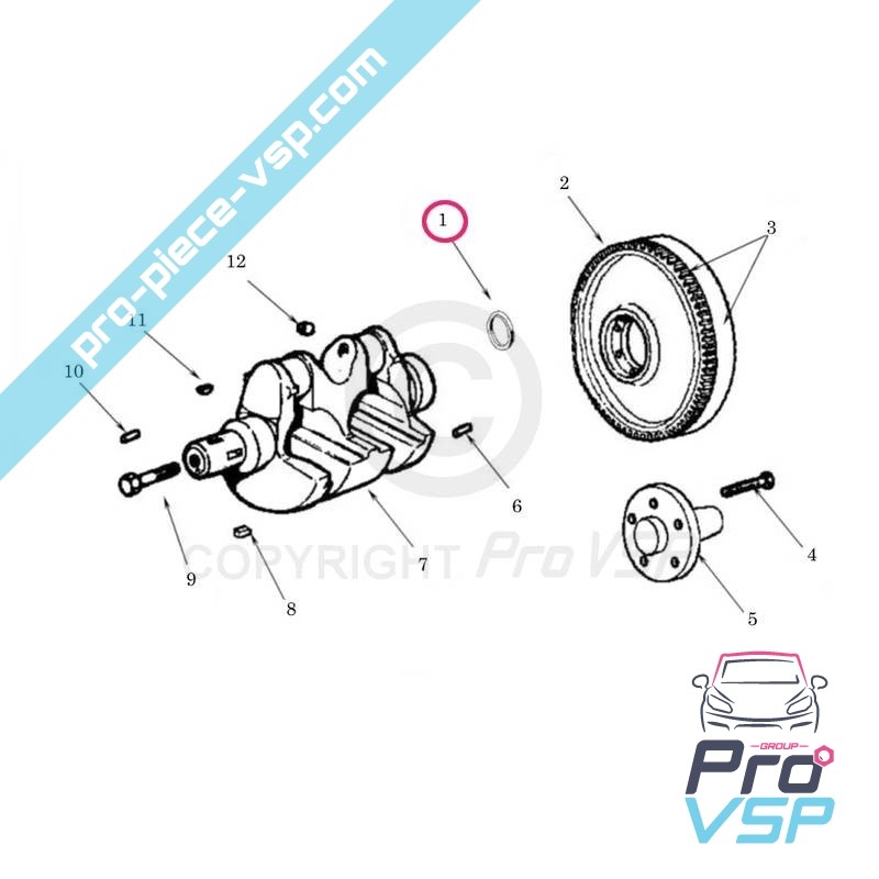 Crankshaft spinnaker (flywheel side)