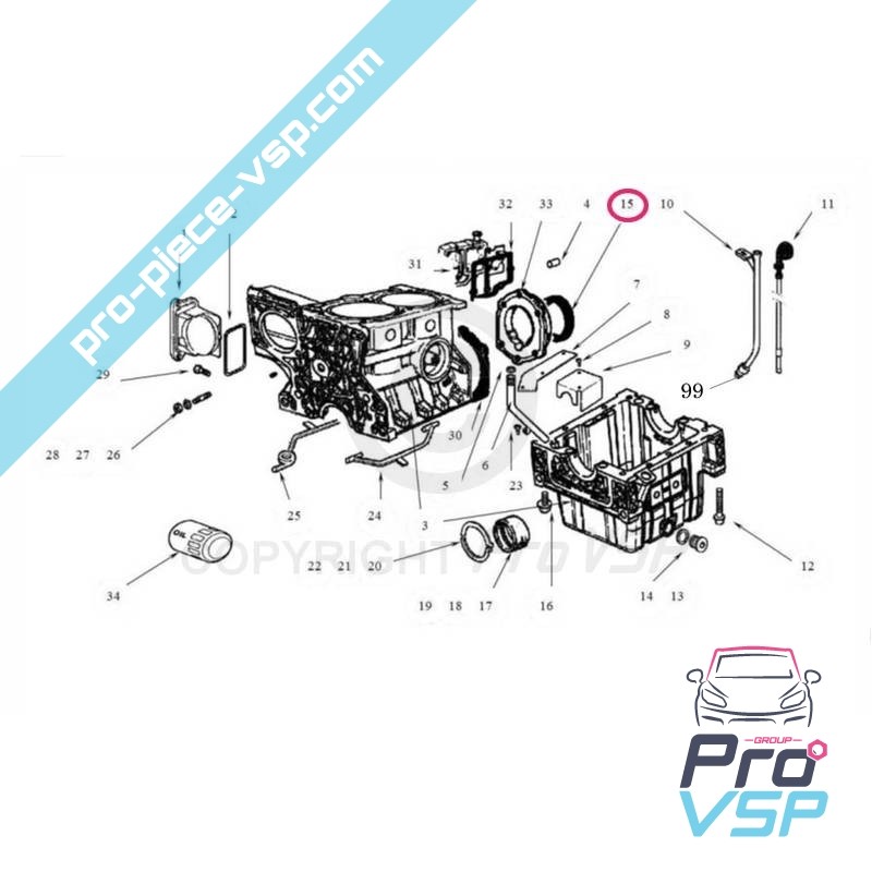 Crankshaft spinnaker (flywheel side)
