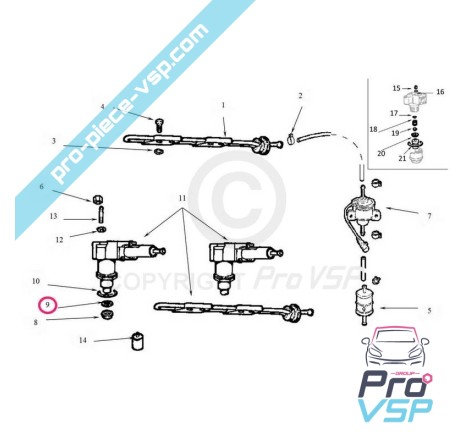 Joint cuivre d'injecteur lombardini focs et progress