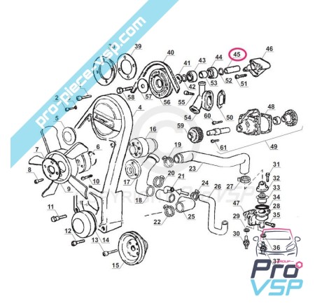 Axe support ventilateur lombardini focs et progress