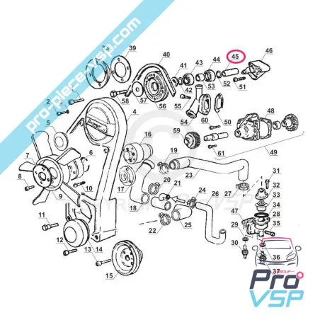 Axe support ventilateur lombardini focs et progress