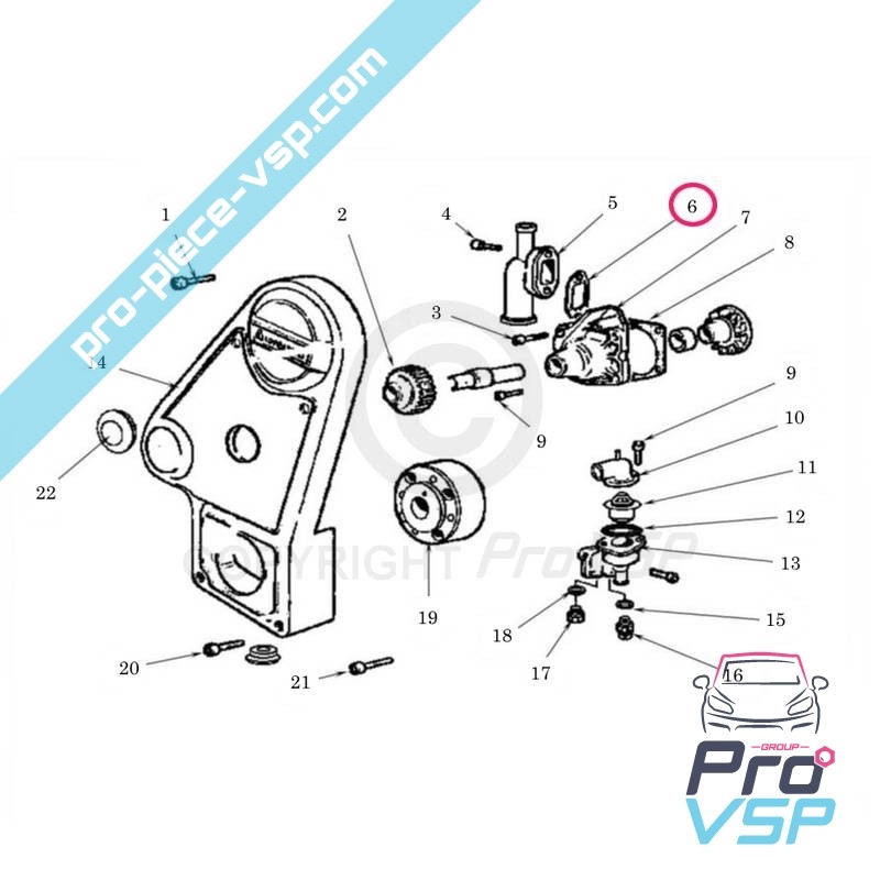 Water pump flange joint
