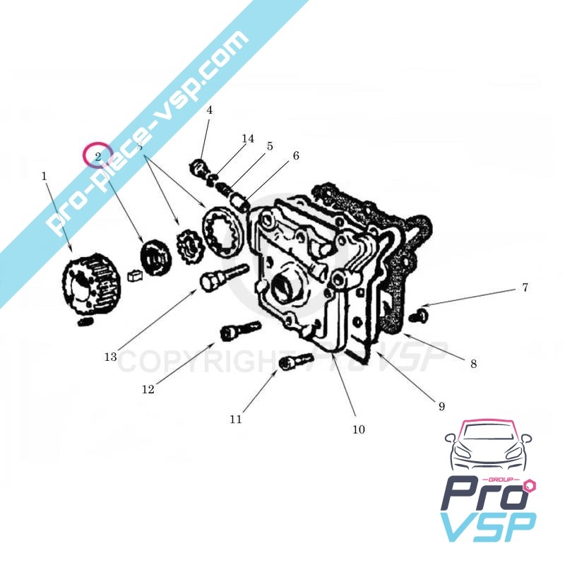 Crankshaft spinnaker (distribution side)