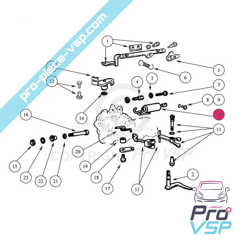 Cassette d'accélération 3600 tours moteur Lombardini
