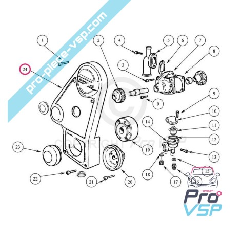 Carter de protection de distribution moteur Lombardini Focs