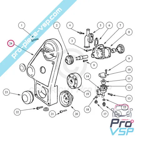 Tampa de distribuição do motor Lombardini Focs