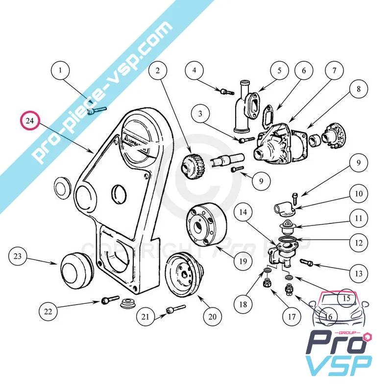 Engine distribution cover Lombardini Focs Progress