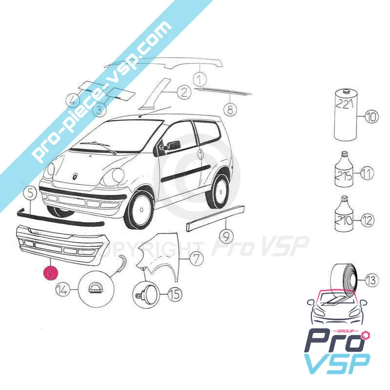 Bara de protecție din față ABS ABS din plastic pentru Aixam 500.4 500.5