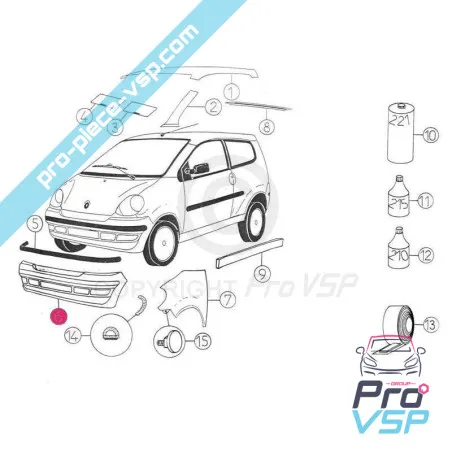 Etupuskuri ADV ABS Muovi Aixam 500.4 500.5