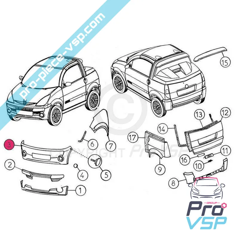 Plástico adaptable del ABS para el parachoques delantero para Aixam City Roadline Crossline Scouty
