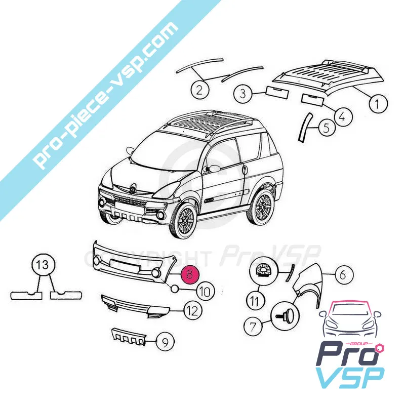 Plástico adaptable del ABS para el parachoques delantero para Aixam City Roadline Crossline Scouty