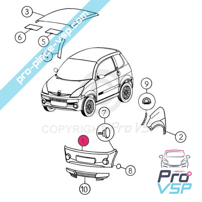 Auto paraurti anteriore senza permesso Aixam City Crossline Impulsion