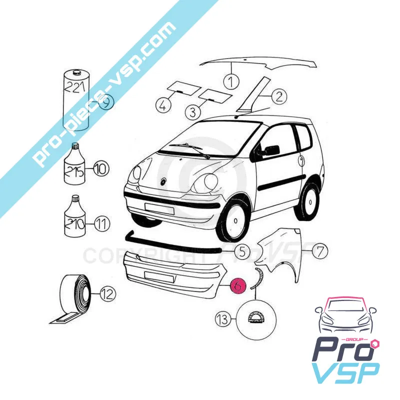 Bara de protecție din față ABS ABS din plastic pentru Aixam 400evo 400.4