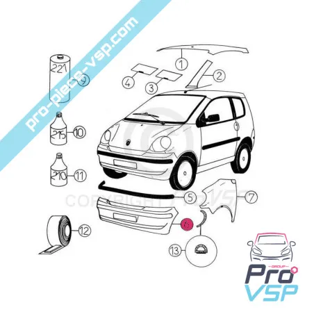 Pare choc avant adaptable en plastique ABS pour Aixam 400evo 400.4