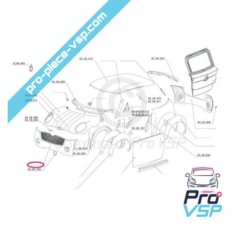 Pare choc avant adaptable en abs pour chatenet ch26 ch28 ch30 ch32 ( v1 )