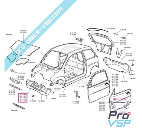 Pare choc avant adaptable en plastique ABS pour Chatenet Media