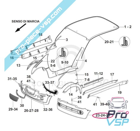 Pare choc avant adaptable en plastique ABS pour Grecav Eke phase 1