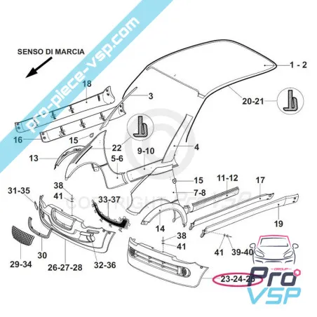 Pare choc avant adaptable en plastique ABS pour Grecav Eke phase 1