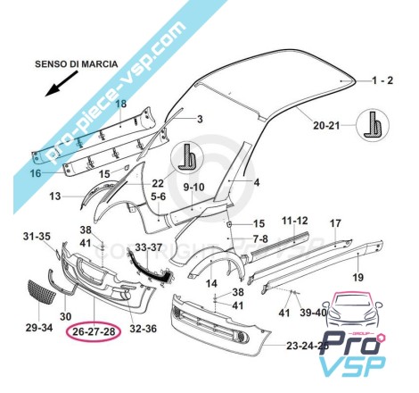 Pare choc avant adaptable en plastique ABS pour Grecav Eke phase 2