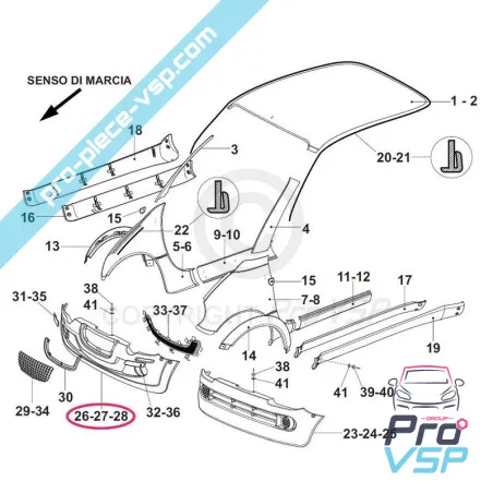 Pare choc avant adaptable en plastique ABS pour Grecav Eke phase 2