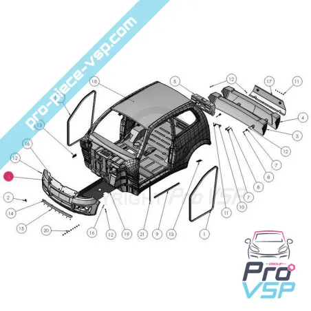 Front bumper adaptable ABS plastic for Ligier xtoo r S RS