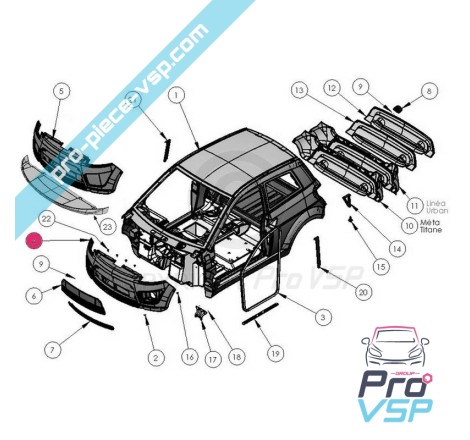 Pare choc avant adaptable en plastique ABS pour Ligier ixo ( avec antibrouillard )