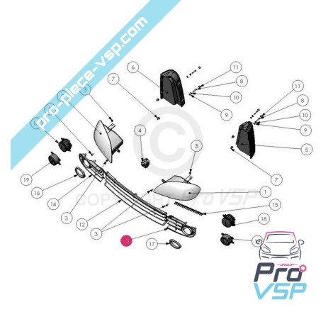 Entourage do fibrush esquerdo para Ligier Xtoo 2 Xtoo Max